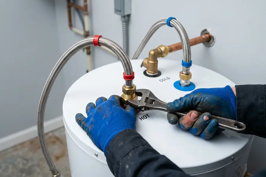 Water Heater Jockey technician installing a new water heater in Schaghticoke